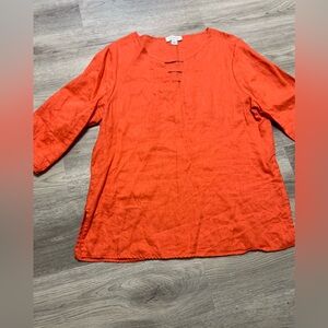 CALLIGRAPHIE 100% linen blouse Size L